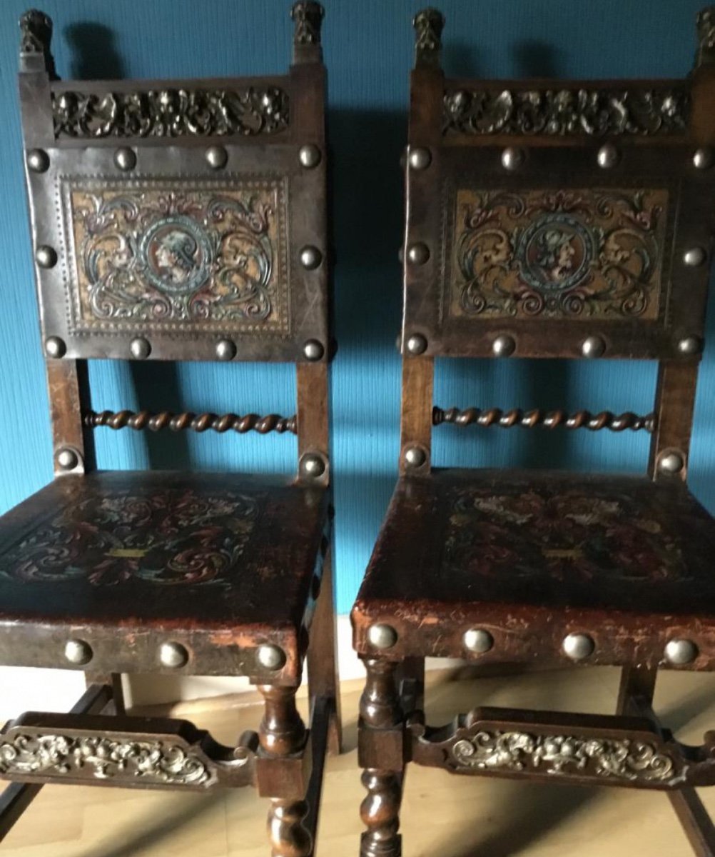 Suite Of Four Exceptional Renaissance Style Chairs-photo-3