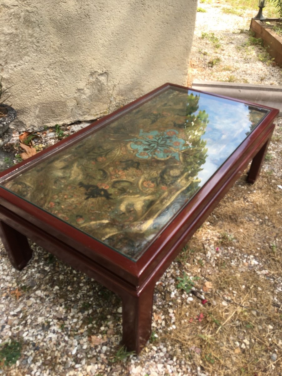 17th Century Cordoba Leather Coffee Table-photo-2