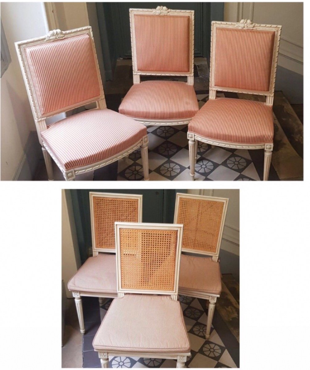 Suite Of Six Louis XVI Style Chairs (2 Models)