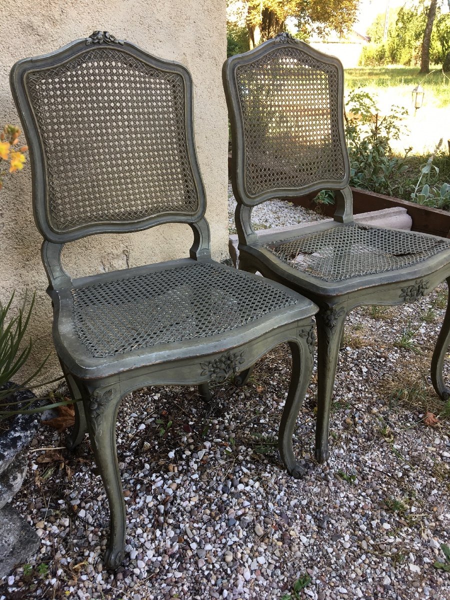 The Pair Of Small Louis XVI Style Lacquered Chairs-photo-2