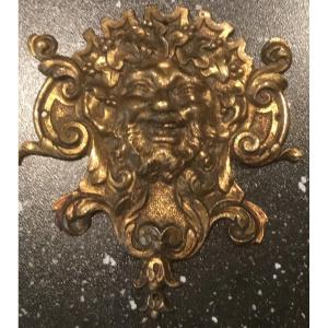 Decorative Furnishing Bronze, Face Of Bacchus