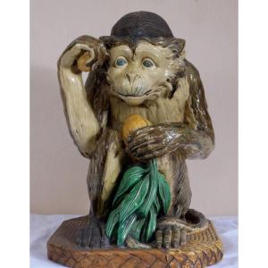 Rare Minton Majolica, Coconut Monkey