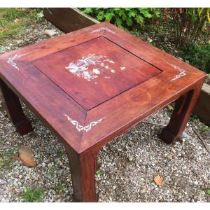 Coffee Table With Mother-of-pearl Decor, Circa 1900