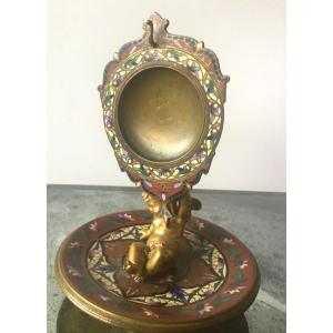 Bronze And Cloisonné Enamel Watch Holder