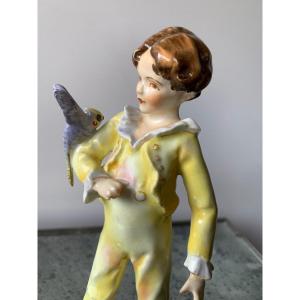 The Boy With The Parrot, Royal Worcester By Freda Doughty