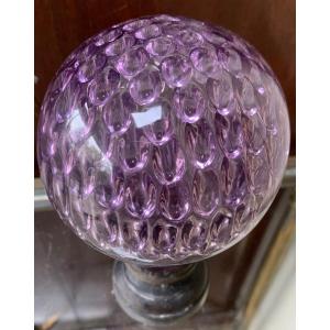 Rare Purple Staircase Ball In Baccarat Crystal 20th Century