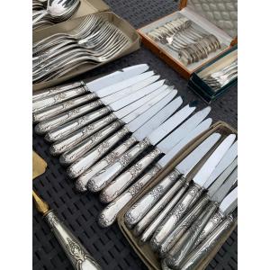 Ercuis Silver Metal Cutlery Set Of 91 Pieces 