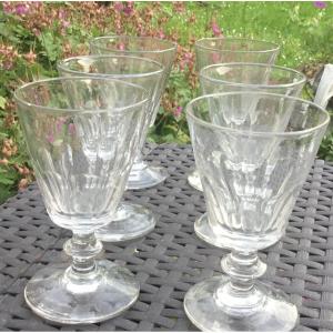 6 Small Louis Philippe Crystal Glasses