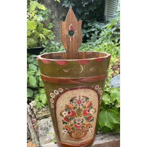 Porte parapluie au décor fleuri 