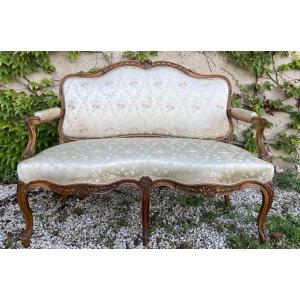 Banquette - Canapé De Style Louis XV aux Roses et  soieries 