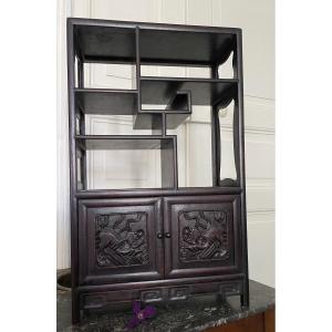 Etagère De Présentation En Bois Exotique, Vers 1900