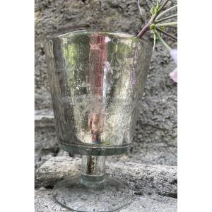 Antique Glass églomisé Tealight Vase With Star Decoration 