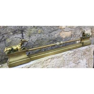 Bronze Fireplace Rail With Greyhounds