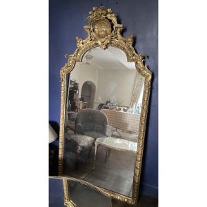 Large Louis XV-style Fireplace Mirror (182 X 96 Cm)