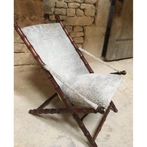 Bamboo-look Wooden Recliner