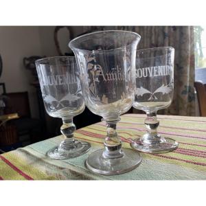 Les 3 verres Amitié et Souvenir