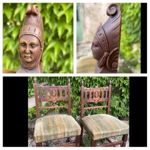 A Pair Of Chairs With Oriental Motifs, 19th Century