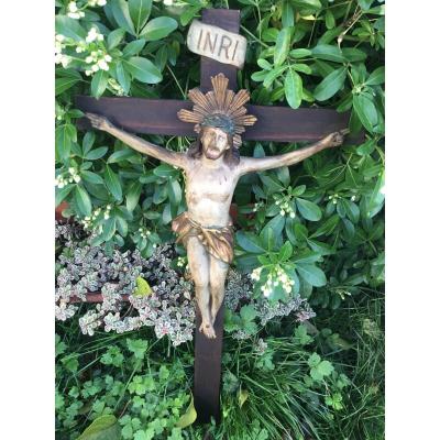 Large Polychrome Christ, XIXth (65 Cm)