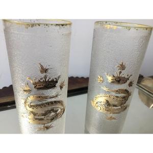 Pair Of Decorated Salamander Glasses
