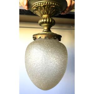 Granite And Gilt Bronze Ceiling Lamp, XIXth