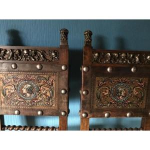 Suite Of Four Exceptional Renaissance Style Chairs