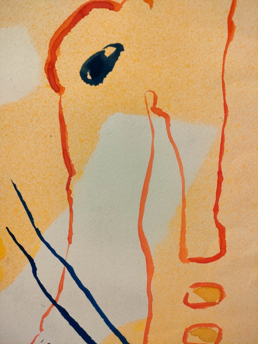 Albert Coste (1895-1985), Composition Abstraite, Gouachée sur papier, Signée, datée, 61-photo-3