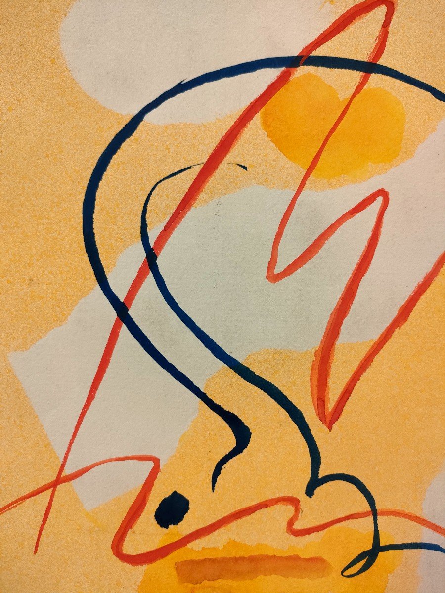 Albert Coste (1895-1985), Composition Abstraite, Gouachée sur papier, Signée, datée, 61-photo-4