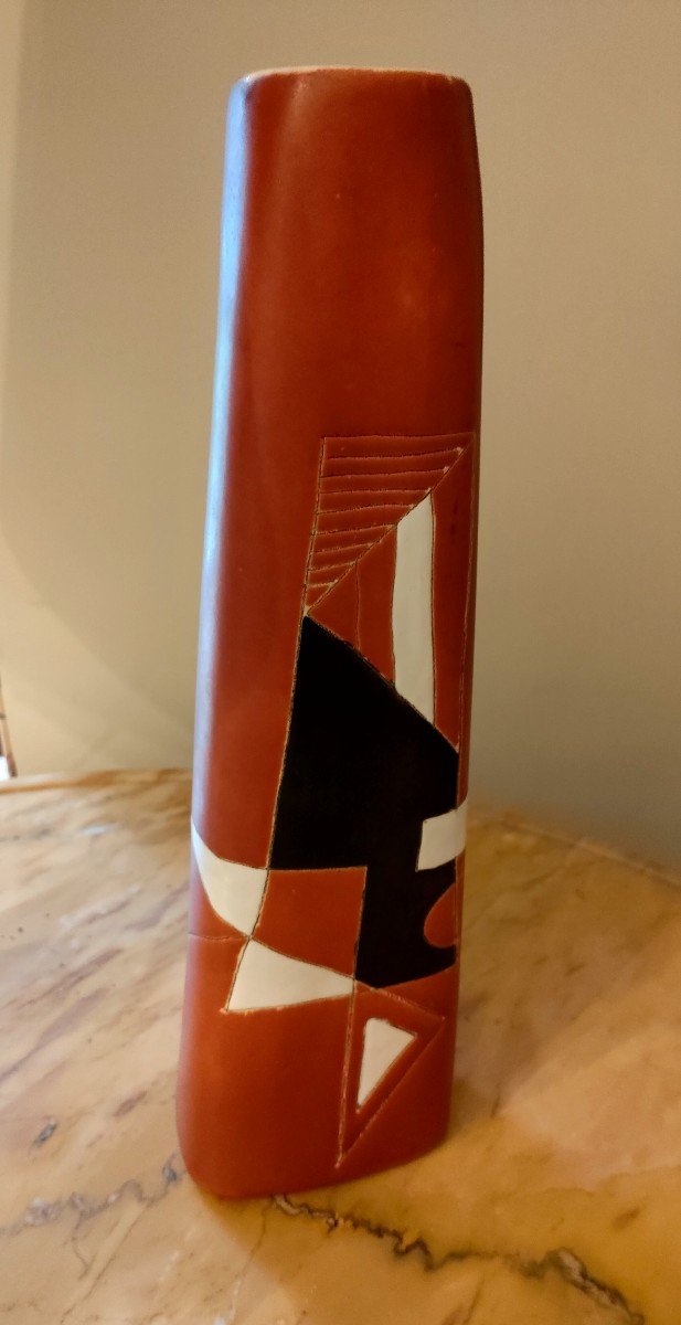 Peter Orlando (1921-2009), Large Ceramic Pitcher Vase Signed Under The Base, 50s/60s-photo-4