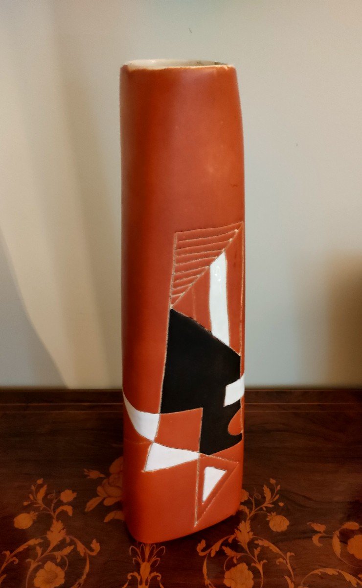 Peter Orlando (1921-2009), Grand Vase Pichet En Céramique, Signé Sous La Base, Années 50/60-photo-5