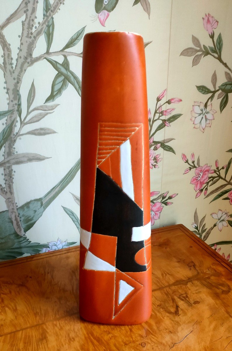 Peter Orlando (1921-2009), Grand Vase Pichet En Céramique, Signé Sous La Base, Années 50/60