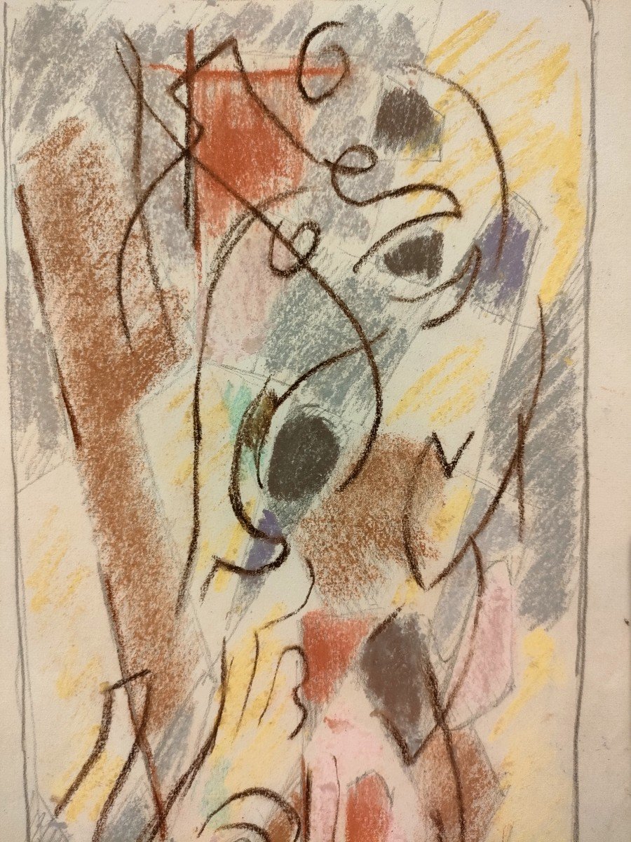 Albert Coste (1895-1985), Abstraction, Charcoals On Paper, Signed On The Right, 1956-photo-2