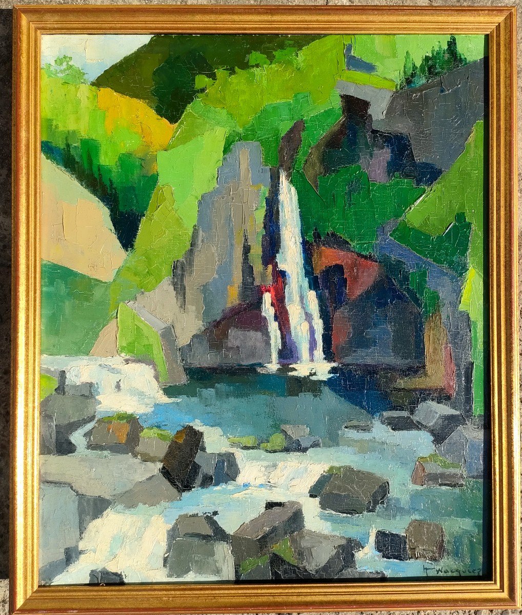 H. Wacquier (1907- ), La Rivière Langevin Huile Sur Toile Signée, Encadrée-photo-2