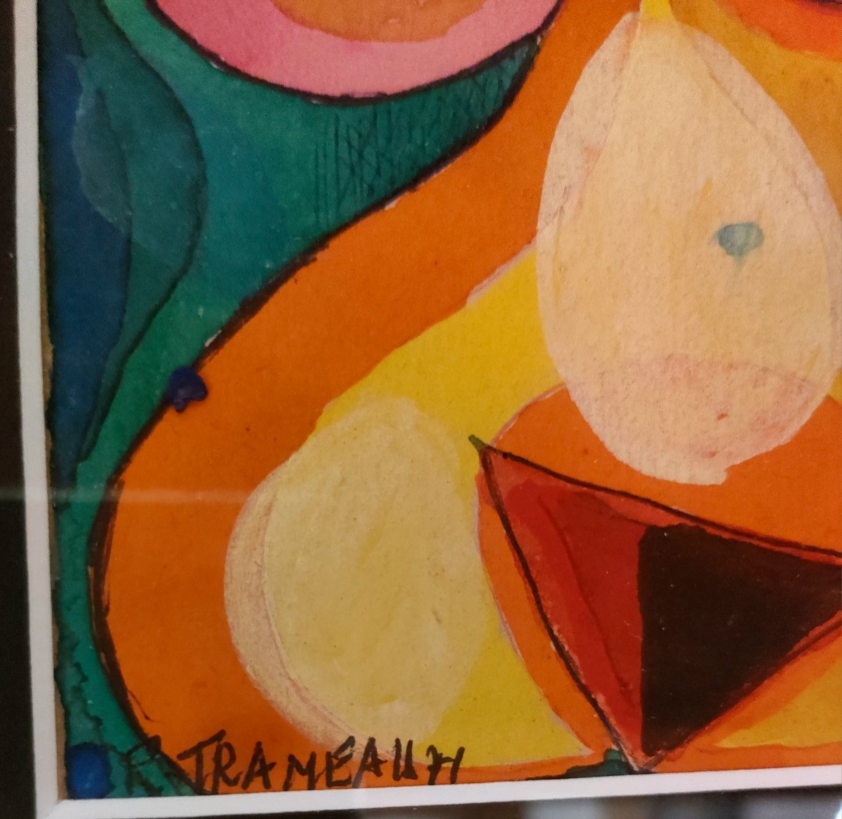 R. Trameau (1897-1985), Nu Double,  Gouaches Et Encre Sur Papier, Signée à Gauche, Encadrée-photo-4