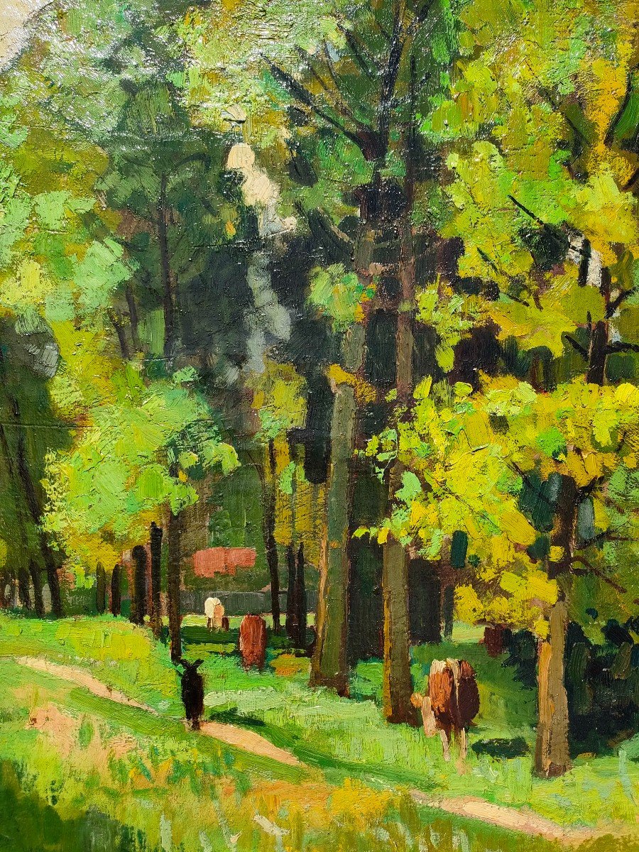 M. Martin (1894-1978), La Tour De Ganne Sur La Loing, Oil On Canvas Signed, Framed-photo-2