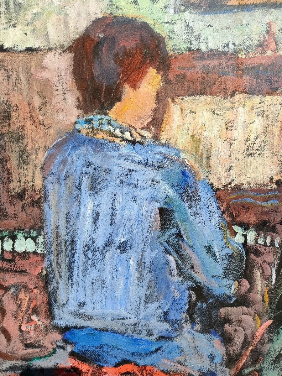 Raymond Rosso (1922-1988), The Piano Lesson, Pastel On Paper, Signed, Framed-photo-3