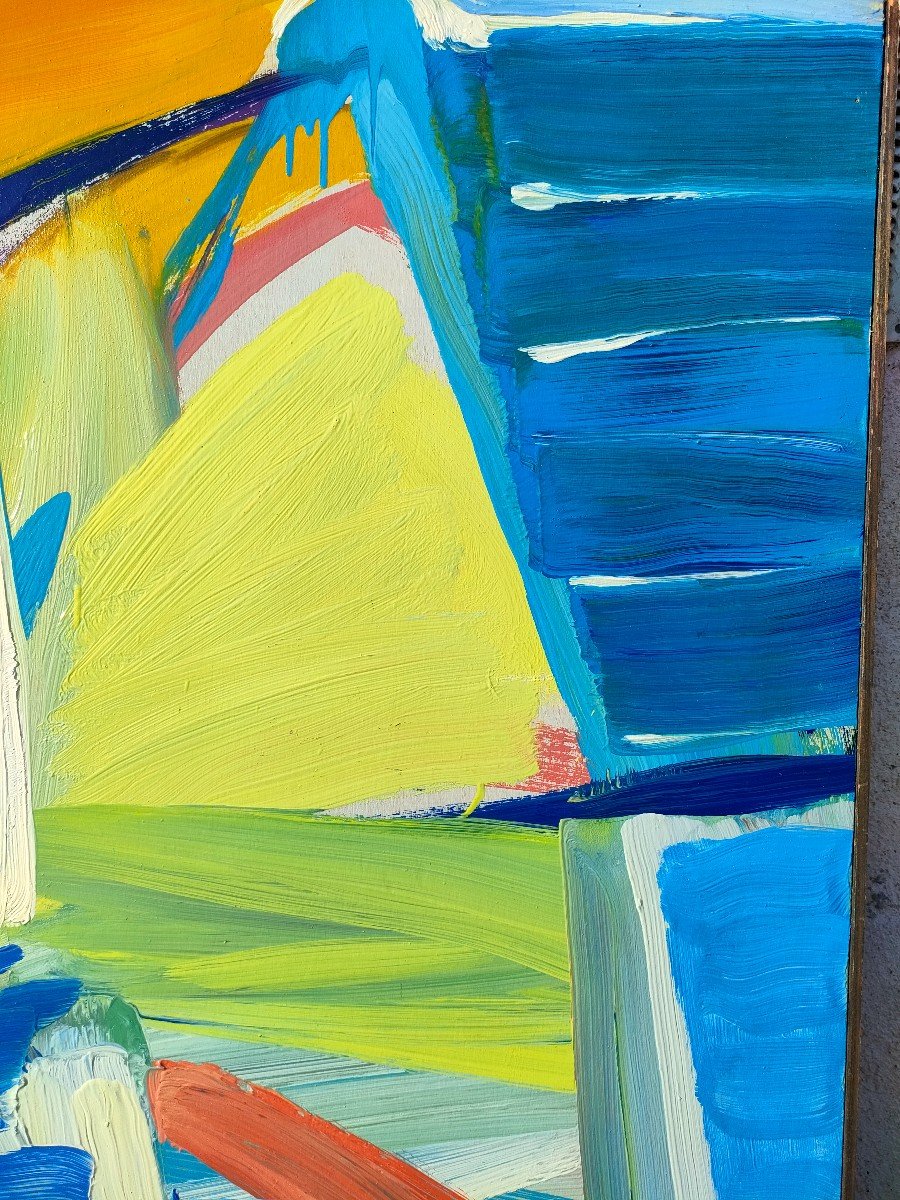Daniel Clesse (1932-2016), Blue Harmony, Oil On Panel Signed-photo-4