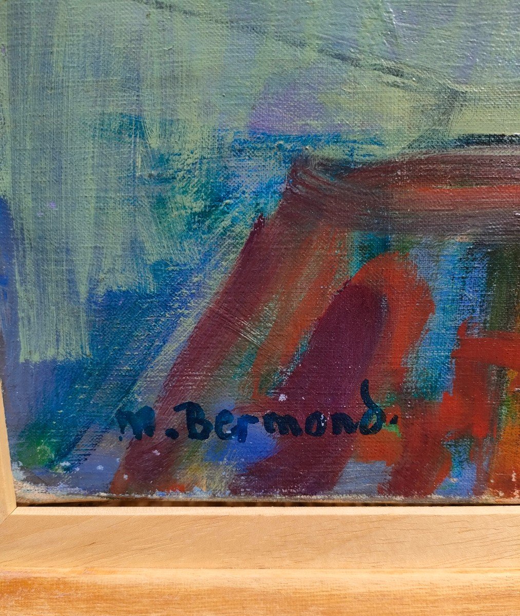 Marg Bermond (1911-1991), Bouquet De Roses, Huile Sur Toile Signée, Encadrée-photo-4