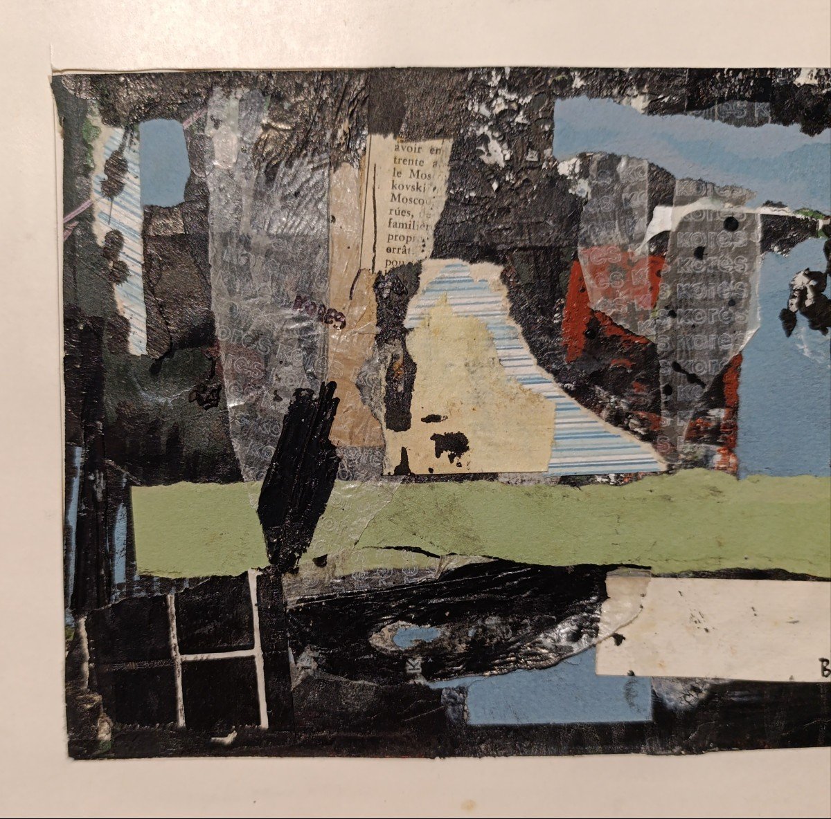 Michel Bepoix (1937-), Composition, Collage On Paper, Signed-photo-3