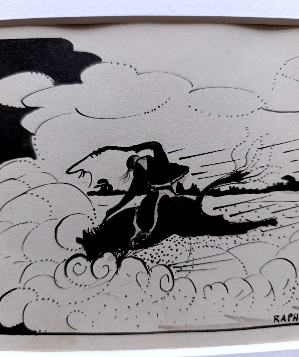 Raphael Arnal (1906-1963), The Wind, Ink On Paper, Signed, Framed, 1932-photo-4