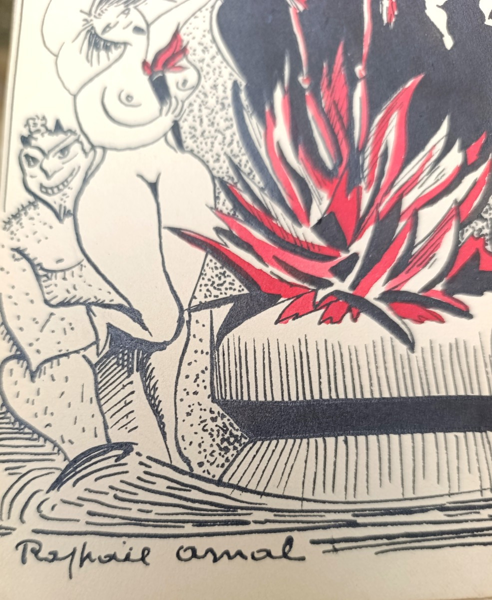 Raphael Arnal (1906-1963), Le Bucher, Ill Th Gauthier, Ink On Paper, Signed, 1932-photo-2