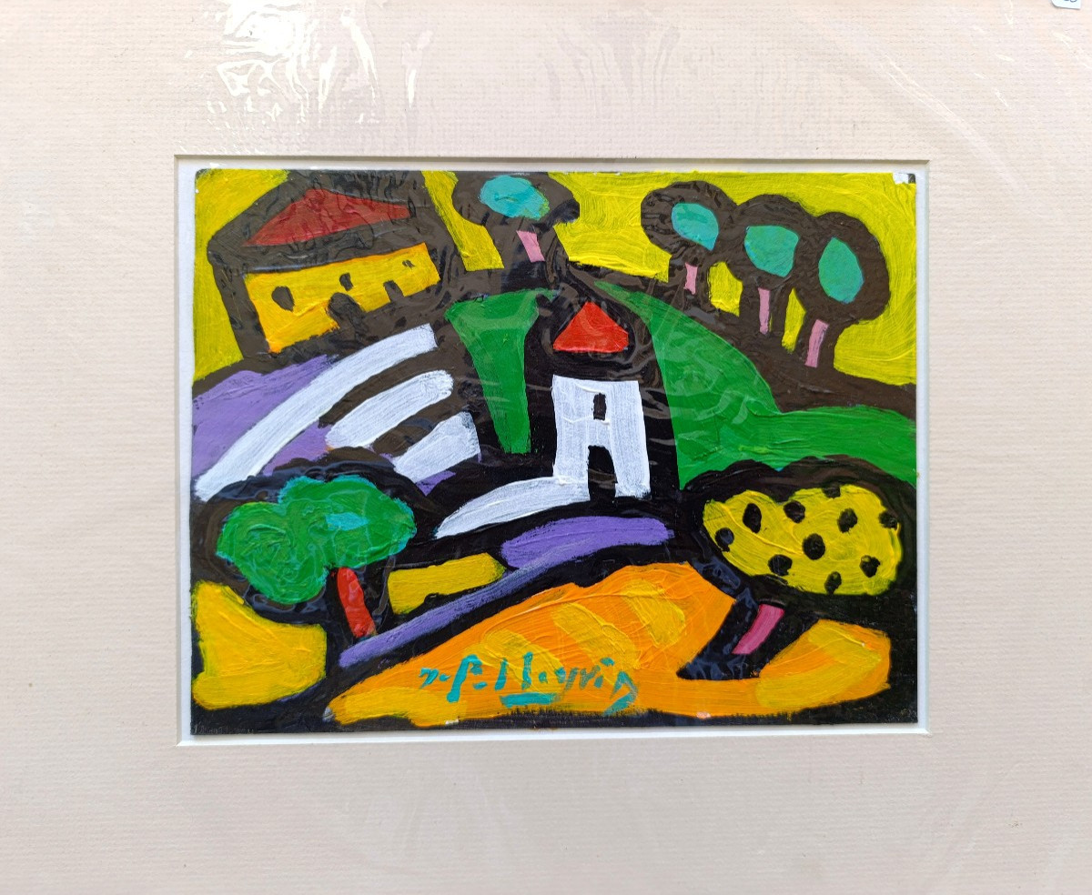 Jacques Pellegrin (1944-2021), Provence Landscape, Acrylic On Cardboard, Signed, 2010-photo-4