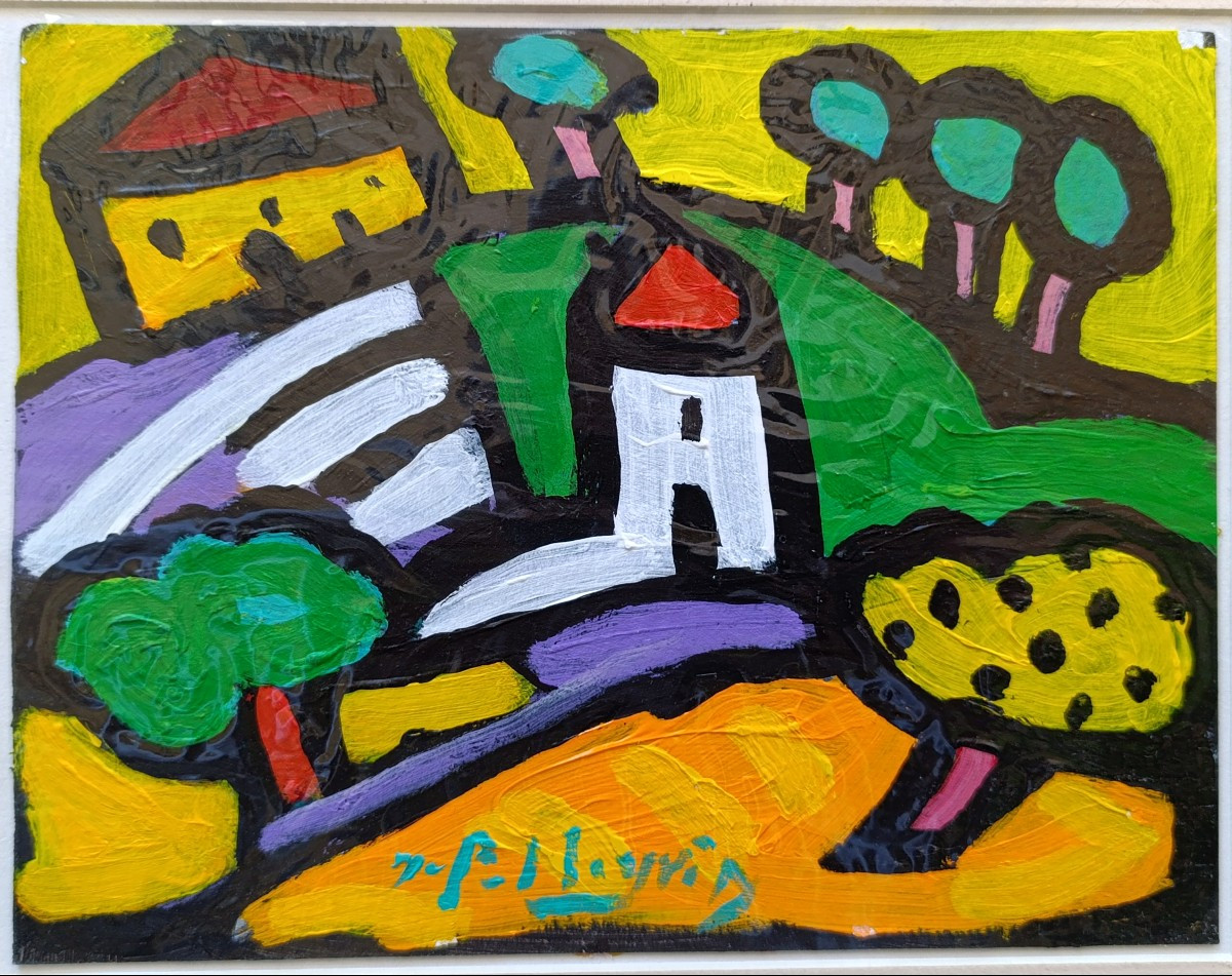 Jacques Pellegrin (1944-2021), Provence Landscape, Acrylic On Cardboard, Signed, 2010