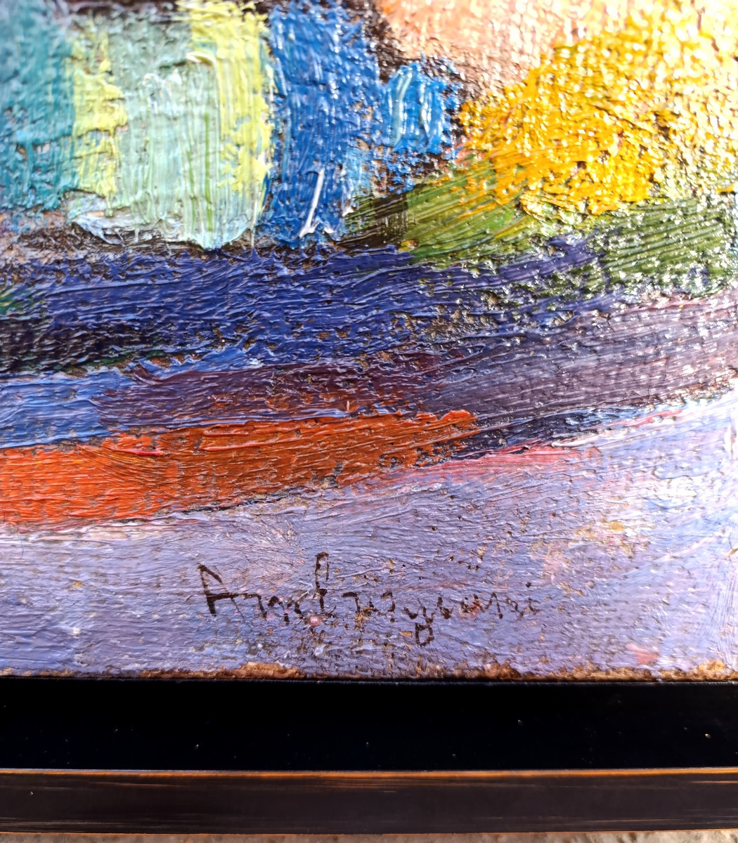 Pierre Ambrogiani (1907-1985), La Table Et La Palette, Huile Sur Toile Signée, Encadrée-photo-3
