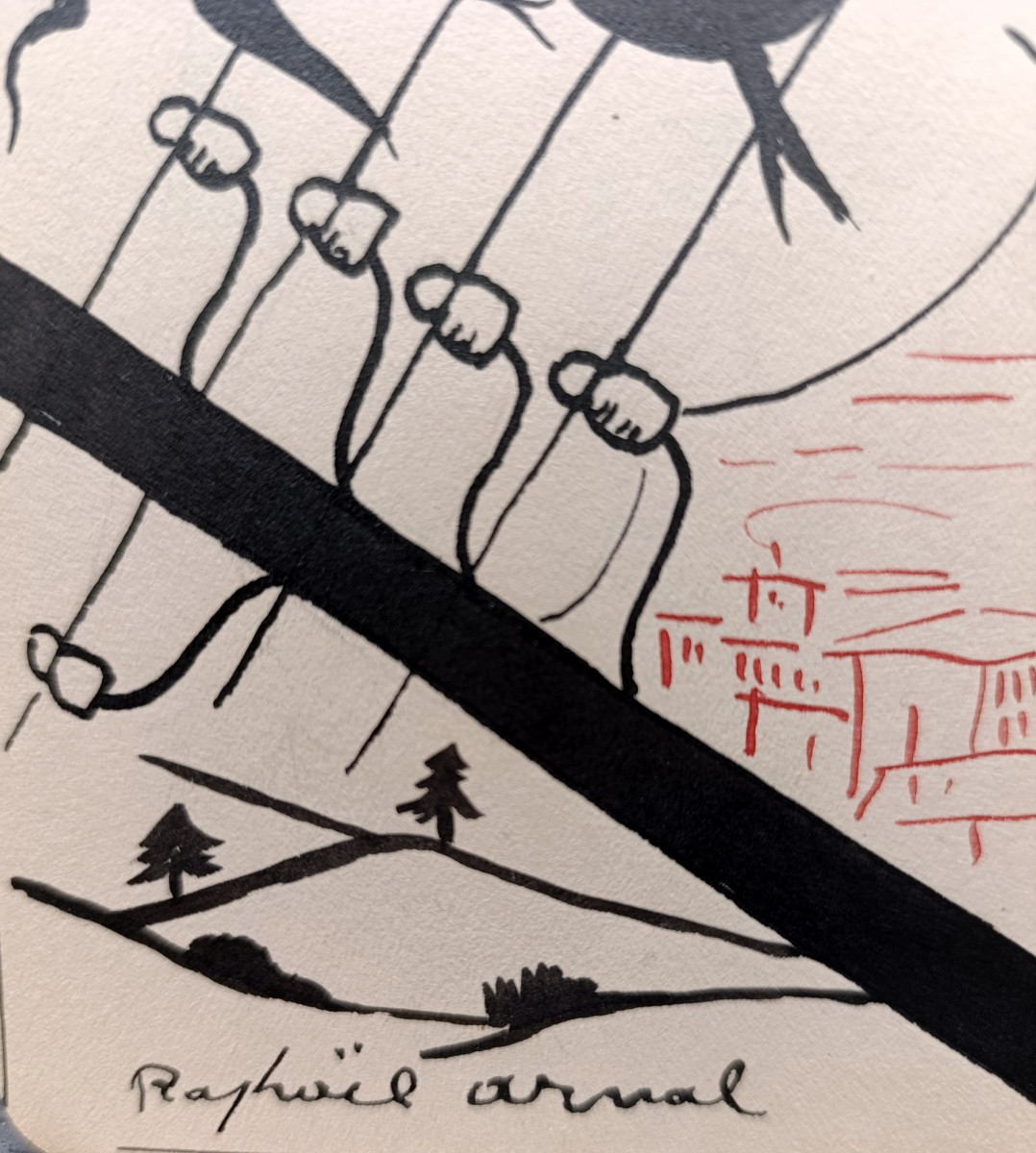 Raphael Arnal (1906-1963), Return Of The Swallows, Ink On Paper, Signed, Framed, 1932-photo-3