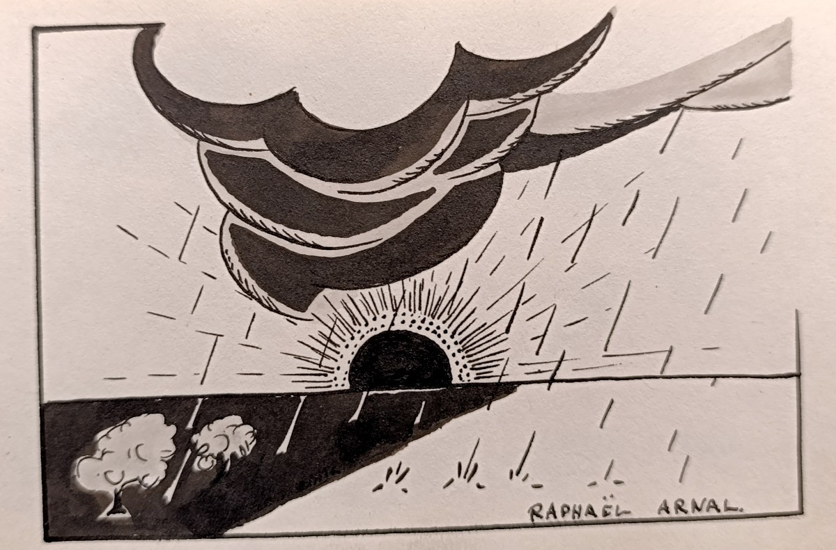 Raphael Arnal (1906-1963), Mars, Encre Sur Papier, Signée, Encadrée, 1932