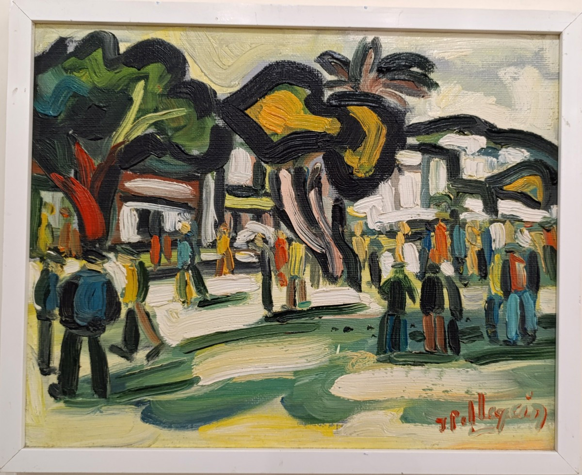 Jacques Pellegrin (1944-2021), Bandol, The Bowlers, Oil On Canvas, Signed, 1990-photo-3