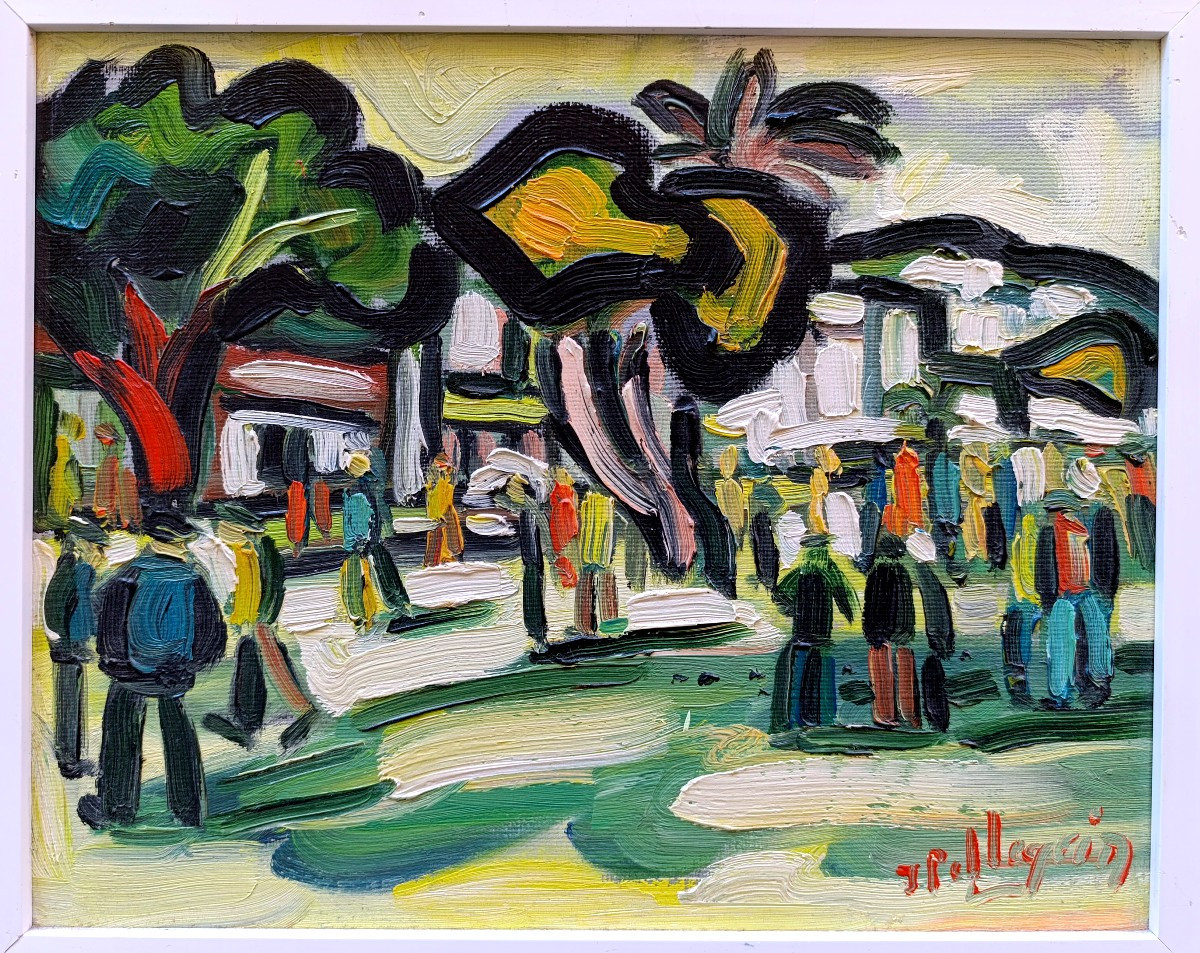 Jacques Pellegrin (1944-2021), Bandol, The Bowlers, Oil On Canvas, Signed, 1990