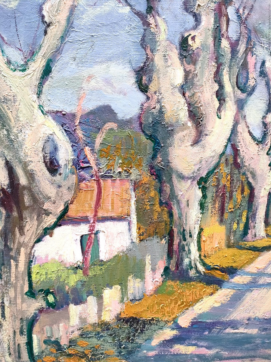 Guy Besnard (1939-), The Road To Arles, Oil On Canvas Signed-photo-2