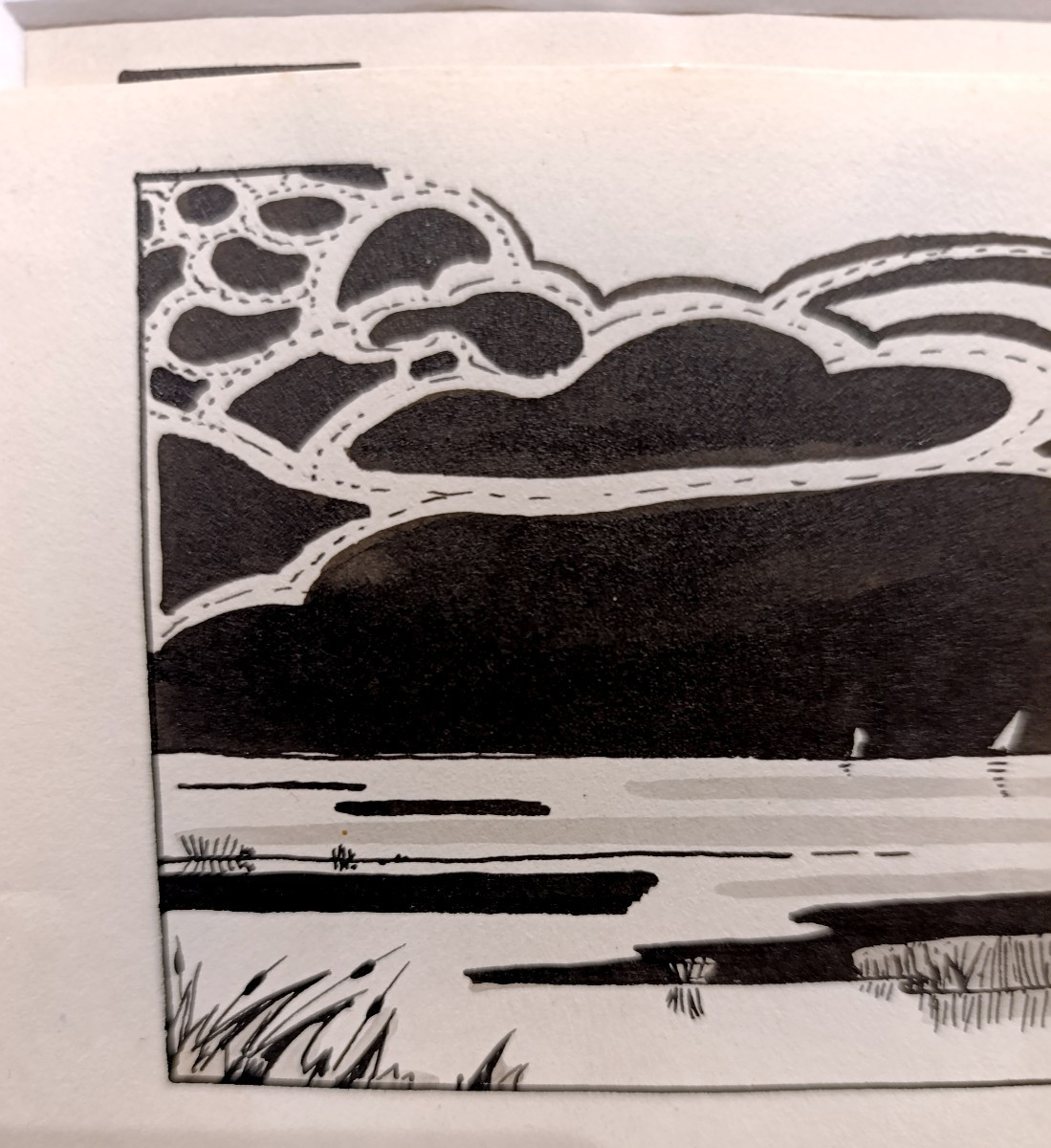 Raphael Arnal (1906-1963), La vague, Encre Sur Papier, Signée, Encadrée, 1932-photo-3