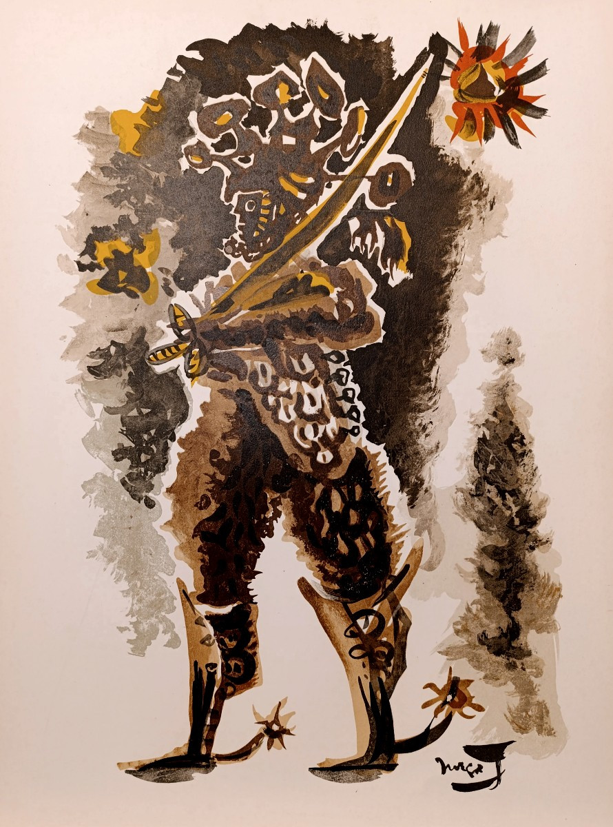 Jean Lurçat (1888-1966), Le chevalier, Lithographie sur papier.-photo-1